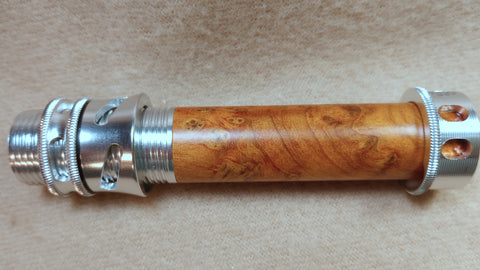 Fly Rod Reel Seat, Silver with Burl Rosewood